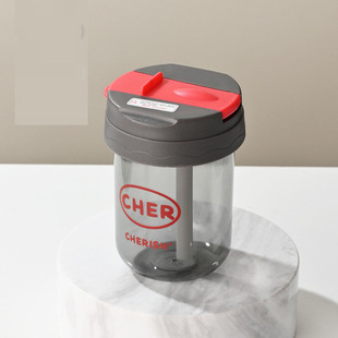Customized fashion transparent plastic cup with lid straw Cup household High-looking cup tea cup juice beverage cup