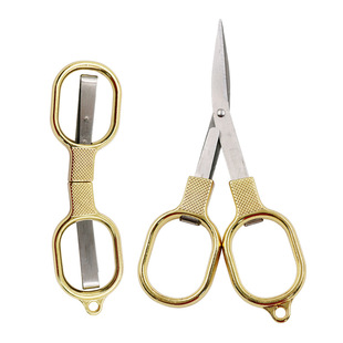 Stainless steel multifunctional office student folding scissors foldable small scissors eight-shaped portable outdoor
