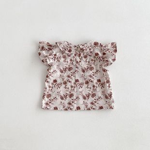 Baby's Summer Two-piece Suit Baby's Sweet Summer Floral Shirt Pants Two-piece Suit
