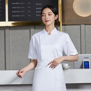 Plus Fertilizer Plus Chef Work Clothes Spring and Summer Clothes Catering Chef Large Size Chef Clothes Short Sleeve Canteen Hot Pot Restaurant