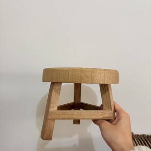 Fleshy Stool Round Stool Round Cross-border Small Foreign Trade Green Plant Green Rose Bench Solid Wood Low Stool Foreign Trade Round Low Stool Green