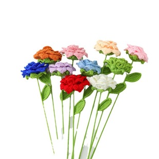 Creative Woven Flower Pointed Rose Flower Branches Diamond Petal Finished Package Flower Blossom Legend Cherish Coral Orange
