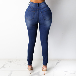 European and American women's 2025 cross-border Amazon WISH AliExpress women's jeans high waist slim pencil pants