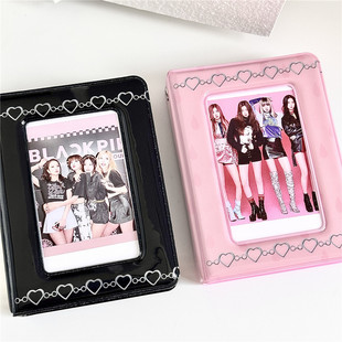 ins style sweet cool love chain album pvc three-inch Polaroid card book cute girl star chasing album storage book