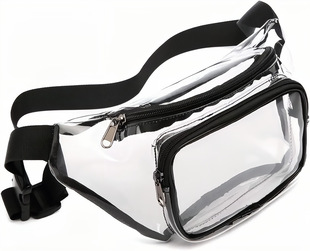 Cross-border Sports waist bag PVC transparent waterproof running bag travel outdoor fitness storage bag crossbody chest bag