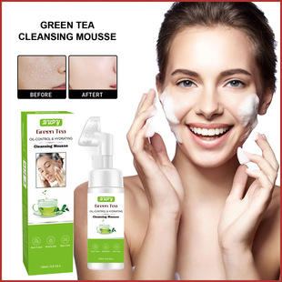 Cross-border Green Tea amino acid Cleansing Mousse cleansing moisturizing oil control repair sensitive skin foam facial cleanser facial cleanser