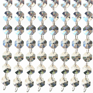 Baishi wedding crystal octagonal beads wholesale home decoration door curtain wedding hall scene layout supplies beaded decorations