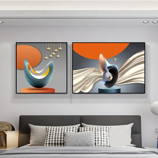 Modern Minimalist Bedroom Bedside Decorative Painting Light Luxury Master Bedroom Hanging Painting Room Background Wall Mural Hotel Hotel Wall Painting