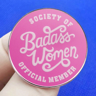 Female villain club official member brooch cartoon funny English pin metal alloy badge accessories