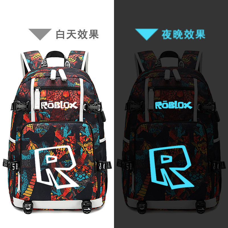 ROBLOX RED NOSE DAY Game Social Networking Peripheral Backpack Student School Bag Laptop Bag Shoulder Bag