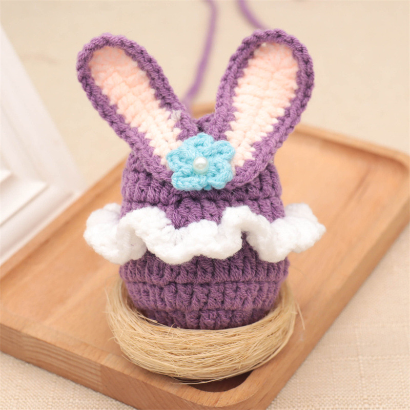Summer Solstice Egg Bag Finished Egg Bag Handmade Yarn Crochet Dragon Boat Festival Children's Neck Hanger Cartoon Penguin Egg Cover Net