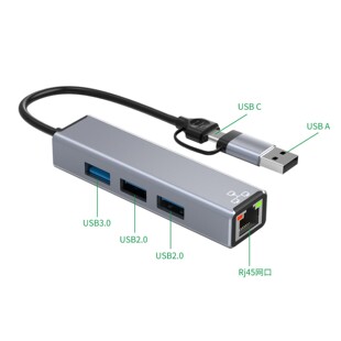RJ45 network port multi-function docking station USB wired network card Type-c splitter Ethernet HUB HUB