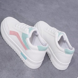 Shoes Women's White Female Students Spring Korean Style All-match Western Style Women's Trendy Shoes 2023 New Foot-showing Small Board Street Photograph for Generative Hair