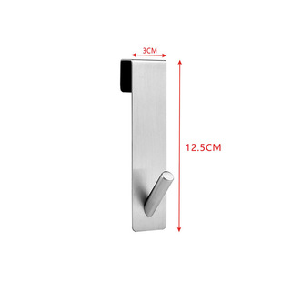 In stock hook glass door rear hook stainless steel back-mounted removable hanger bathroom punch-free metal clothes hook