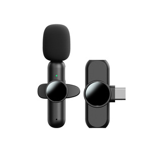 Wireless collar clip microphone one drag two battery compartment Super Endurance live professional shooting recording noise reduction microphone