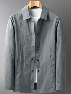 Men's Lapel Thin Coat Spring and Autumn New Men's Business Casual Elastic Mid-length Slim-fit Jacket for Youth