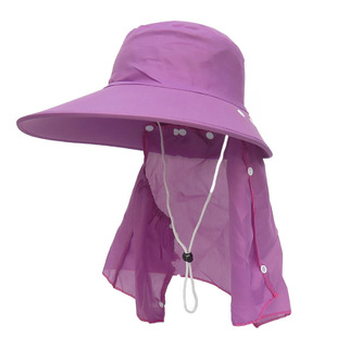 Sun Hat Face-Covering Neck-Protecting Cap Removable Spring and Summer Protective Shawl Cap Women's Monochrome Labor Dustproof Cycling Sun Hat