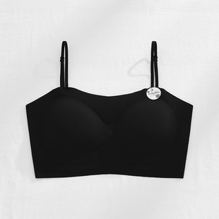 New Seamless bra underwear women's wireless latex Ice Silk strap chest pad thickened inner U-shaped beauty back wrapped chest