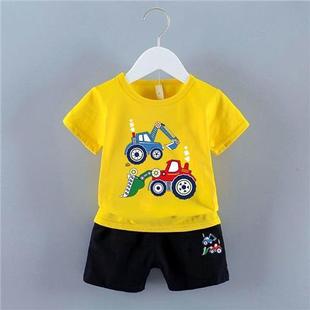 Wang Wang Team Clothes Boys Summer Short-sleeved suit 2023 New Shorts Summer Clothes Online Superman Korean Children's Tide 12