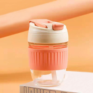 High double drinking cup double direct drinking cup glass creative simple portable cup milk coffee juice cup