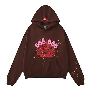 Sp5der European and American hip-hop singer with foam letter 555555 printing men's and women's couple's sweater hoodie tide
