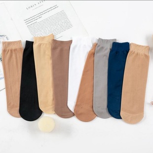 Ten pairs of spring and summer anti-hook silk stockings thickened extended steel stockings in the tube socks men's and women's socks wholesale