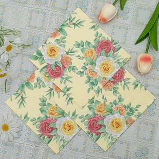 [In stock] color printing napkin flower and grass series creative tissue printing facial tissue napkin tissue