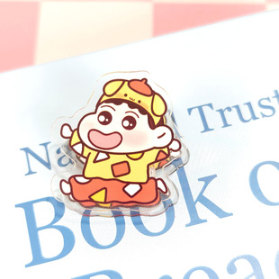 Anime Sanrio Crayon Shin-chan Cartoon Girl Heart Acrylic Clip Storage Clip Student Stationery PP Clip
