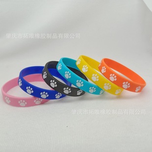 Silicone Bracelet Graduation Season Dog Footprint Bow Silicone Bracelet Solid Color Children Adult Wristband