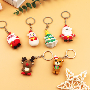 Cartoon PVC soft rubber three-dimensional key chain 3d silicone doll car key pendant school souvenir leather rope accessories