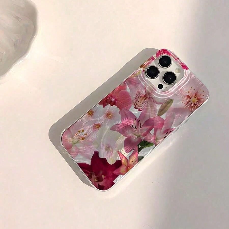 Lily and Phalaenopsis orchid compatible phone cases for iPhone 16 Pro and iPhone 15 Pro (14 sets, 13 hard, 12 feather-like, 11 elegant).