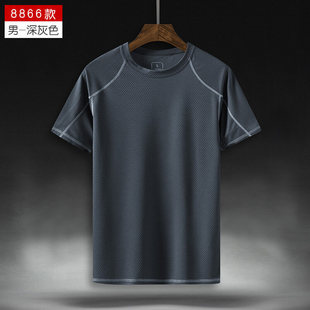 Cross-border wholesale summer thin couple sports T-shirt men's short-sleeved loose T-shirt trendy running quick-drying top