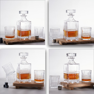 Light luxury glass wine bottle decanter high sense household whisky wine high color value suit factory direct supply wholesale