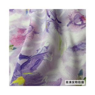 New Tencel linen oil painting printing new Chinese style suit cheongsam National style waistcoat dress fabric
