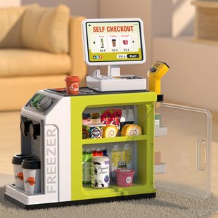 Cross-border new children play house toy mini supermarket shopping platform simulation coffee machine sales table toy suit