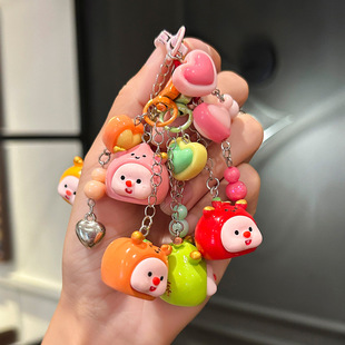Cartoon Ruby Fruit Head Apple Joy Car Three-Dimensional Ornaments Diy Accessories Keychain Pendant Bag Hanging Ornaments