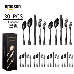Cross-border Amazon 1010 stainless steel tableware 5 components 20/30 piece set Western steak knife fork spoon suit
