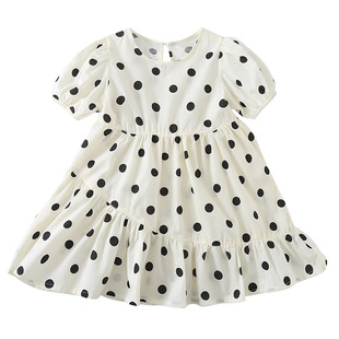 Brothers and Sisters Children's Summer Short-sleeved suit Boys' Wave Point Casual 2025 New Baby Western Style Girls' dress
