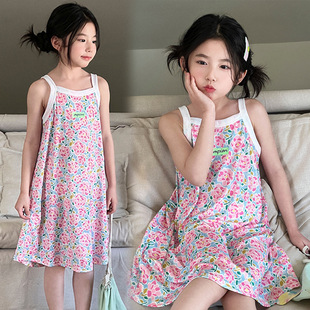Girls' dress Summer New Arrival Stylish Baby Girls' Summer Dress with Strings Internet Popular Little Girls' Beach Skirt