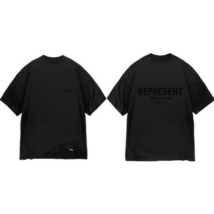 High Street REPRESENT ICON слоган с буквенно-буквенно-пара повседневная свободная футболка с короткими рукавами для мужчин внешней торговли