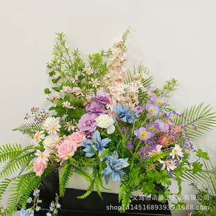 Wedding Monet Dopamine Artificial Flower Flower Art Wedding Silk Flower Arrangement Row Flower Engagement Background Decoration New Flower