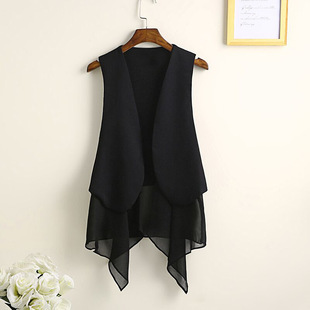 Spring and Summer Irregular Chiffon Vest Women's Korean-style Sleeveless Vest Waistcoat All-match Women's Top