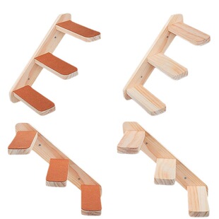 Cross-border wooden cat climbing ladder wall-mounted multi-layer cat climbing rack sisal rope wooden stairs cat toy supplies