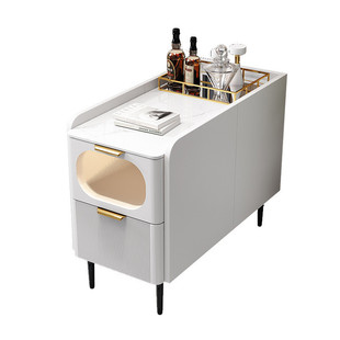 Fns Sofa Side Cabinet Light Luxury Internet Trendy Small Coffee Table Side Cabinet Gap Rock Board High-block Living Room Sofa Side Corner