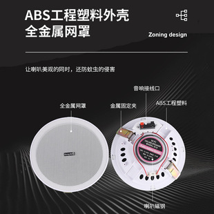 Customized 6.5inch Fixed Resistance Bluetooth Ceiling Ceiling Speaker Active Remote Control Background Music Ceiling Speaker