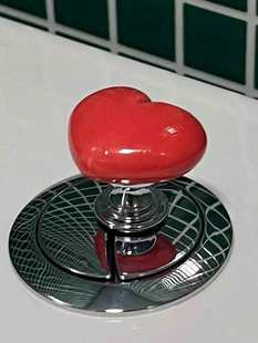Color Love Shape Toilet Press Switch Button Water Tank Flush Nail Shop Toilet Pumping Cover Hand Pressure Accessories