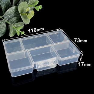 Multifunctional fixed 6-grid injection box transparent covered storage and finishing beaded jewelry accessories parts box in stock