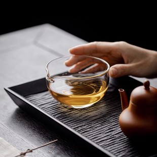 Japanese Glass Fair Cup Simple Transparent Male Cup Tea Sea Kung Fu Tea Ceremony with Tea Divider Round