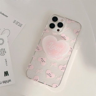 glitter ins powder love bracket apple 15 mobile phone case 13 transparent iphone16pro max application 11 soft 12