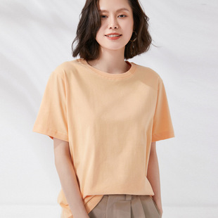 Pure CoTTon ShorT-sleeved T-shirT for Men and Women 2024 Summer New Pure Color Casual Loose Top Couple T-shirT BoTToming ShirT Wholesale